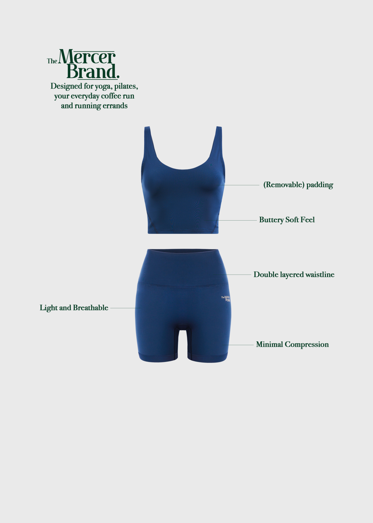 The Mercer Short Legging | Blue