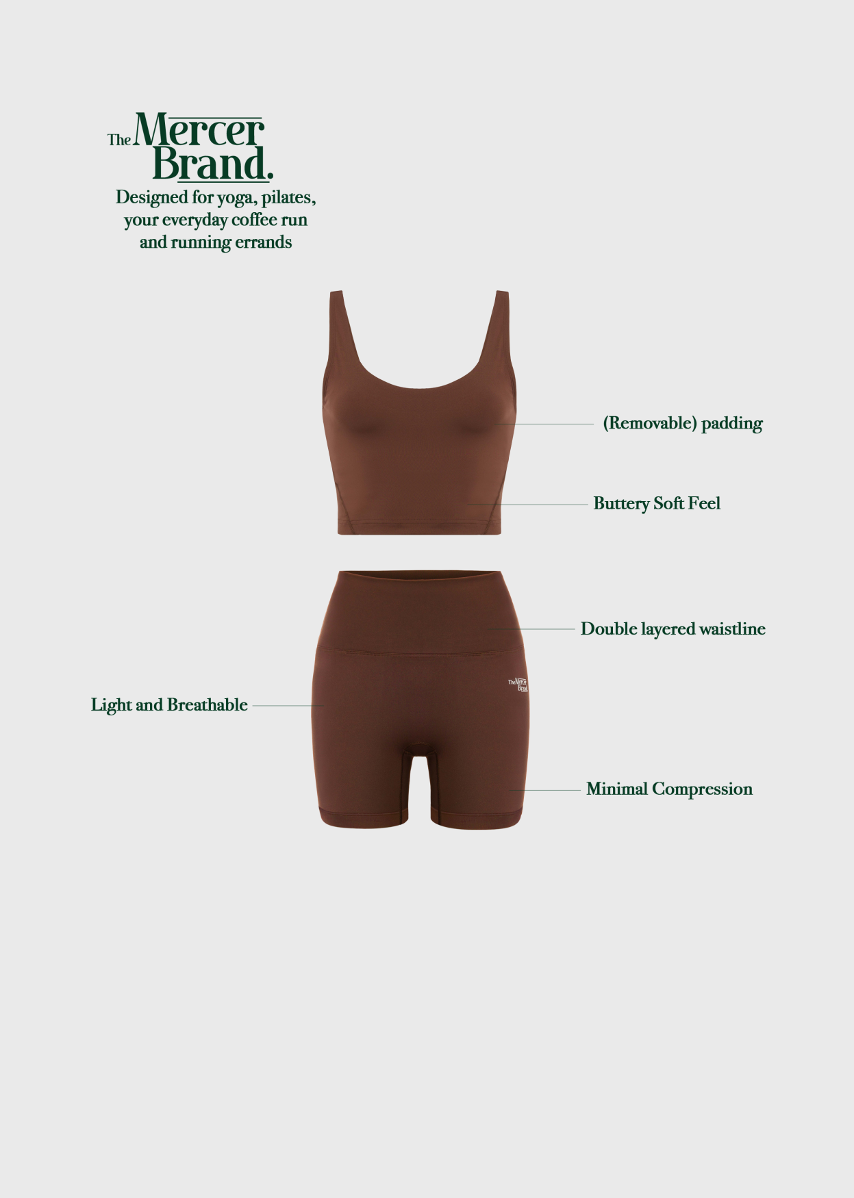 The Mercer Short Legging | Brown