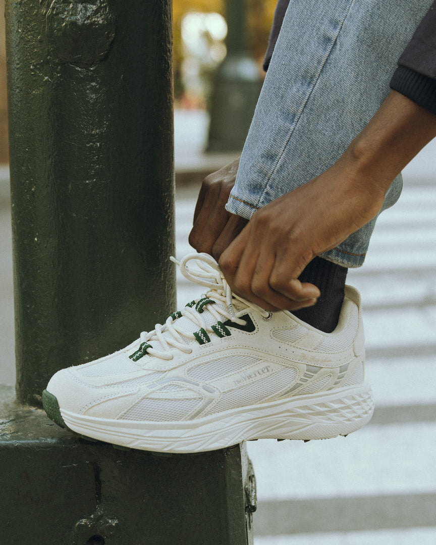 The Re-Run Max Suede | White/Green