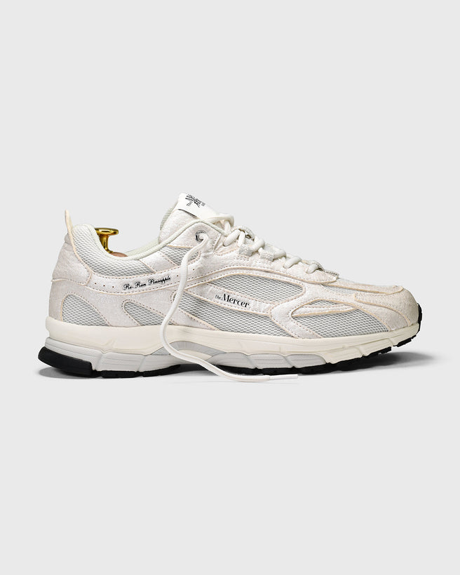 the mercer brand sneaker the re-run pineapple white fully vegan