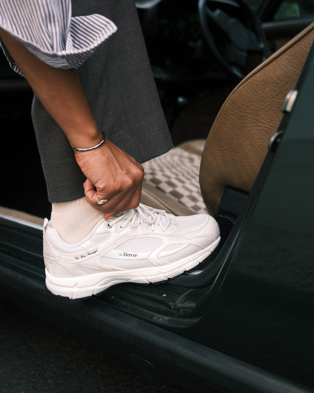 the mercer brand sneaker the re-run pineapple white fully vegan