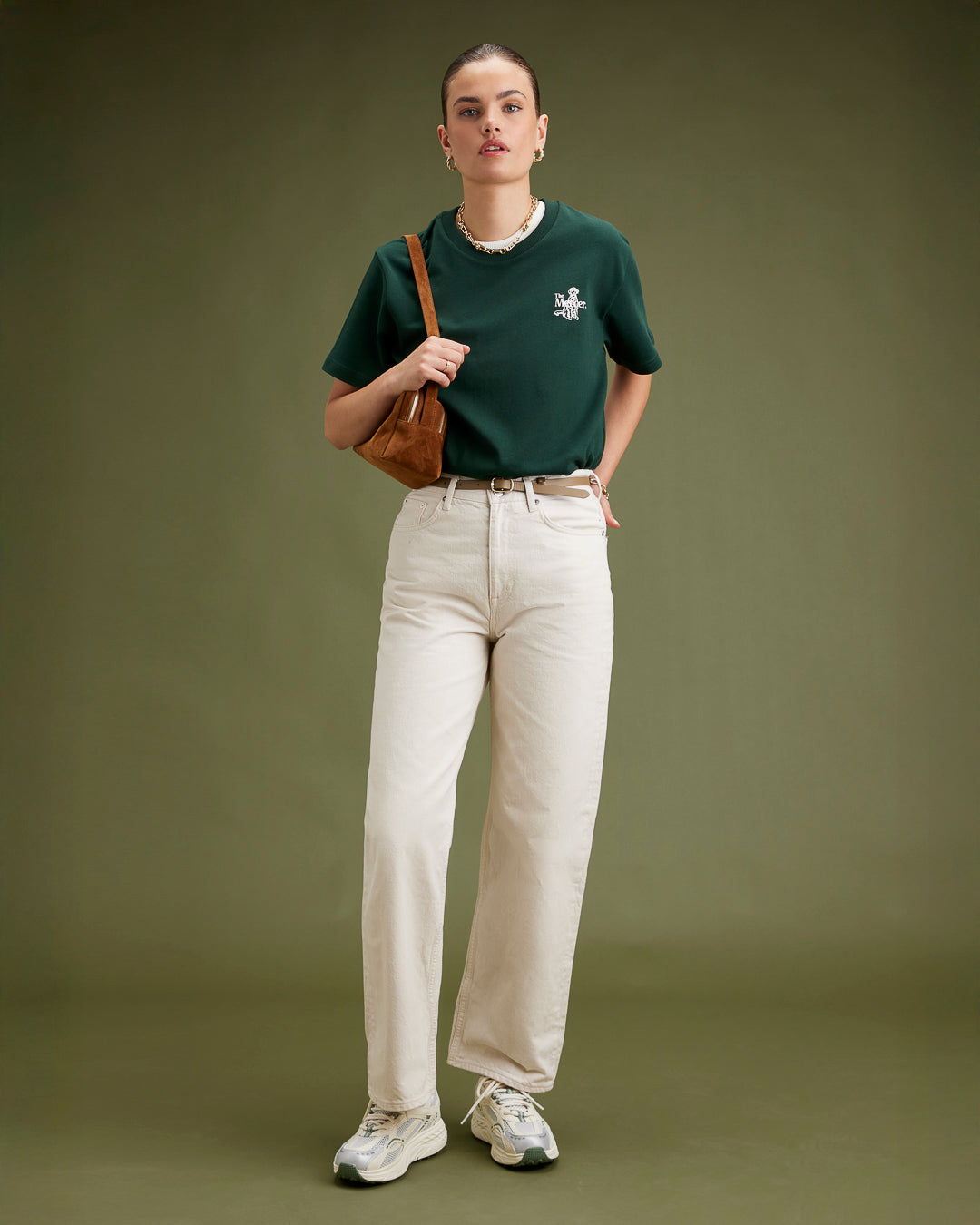 the mercer brand sneaker the re-run cactus white with green details 