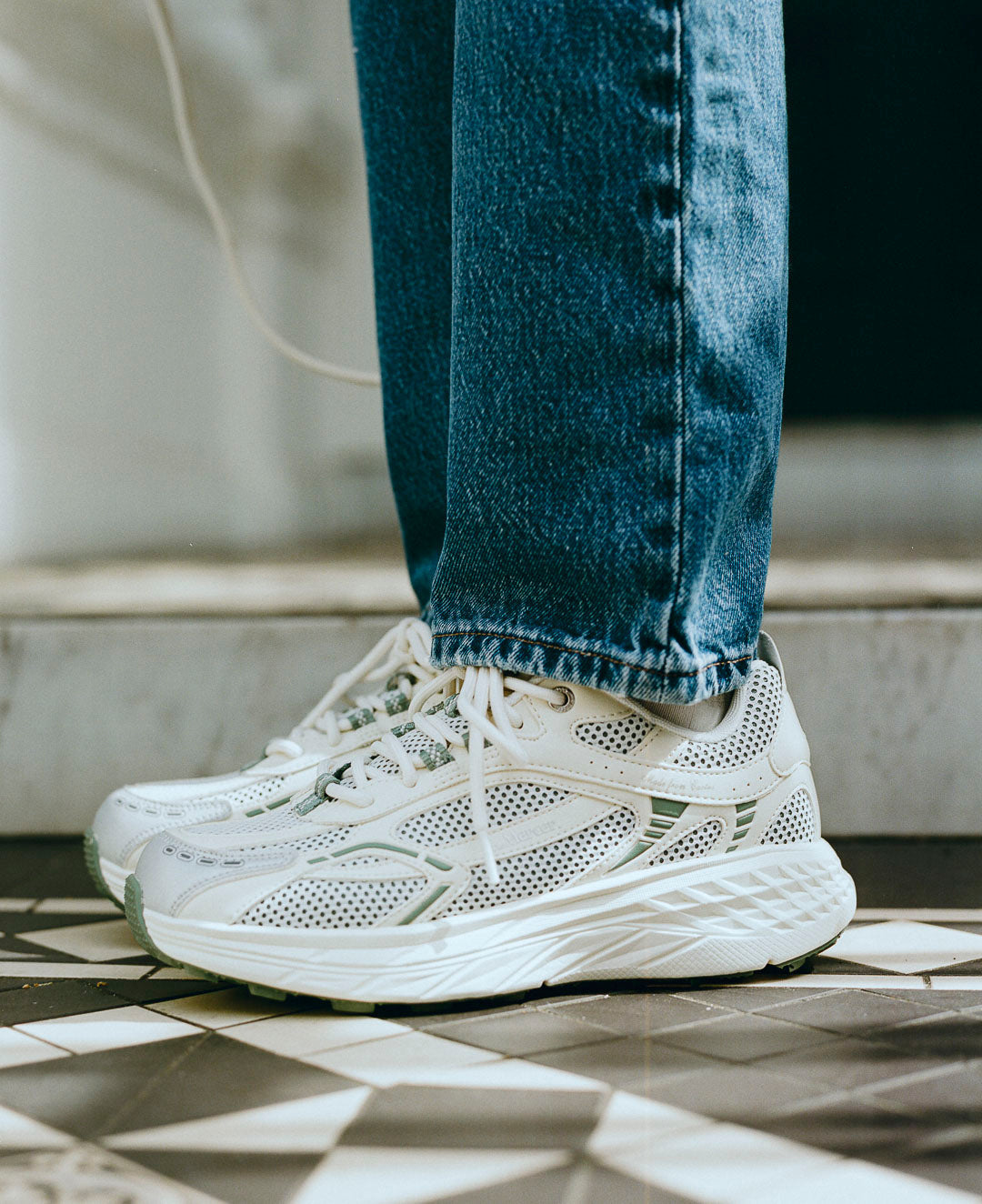 The Re-Run Max Cactus White Green Sneaker | The Mercer Brand - The