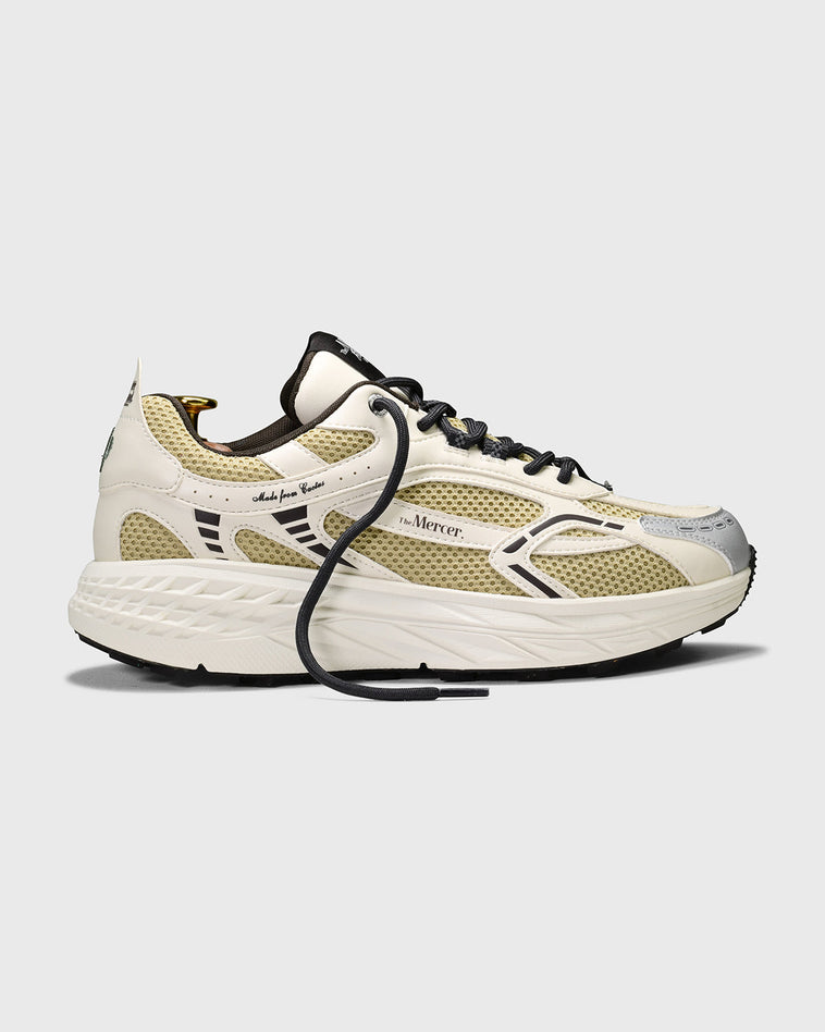 the mercer brand sneaker the re-run max cactus off white with cream details fully vegan