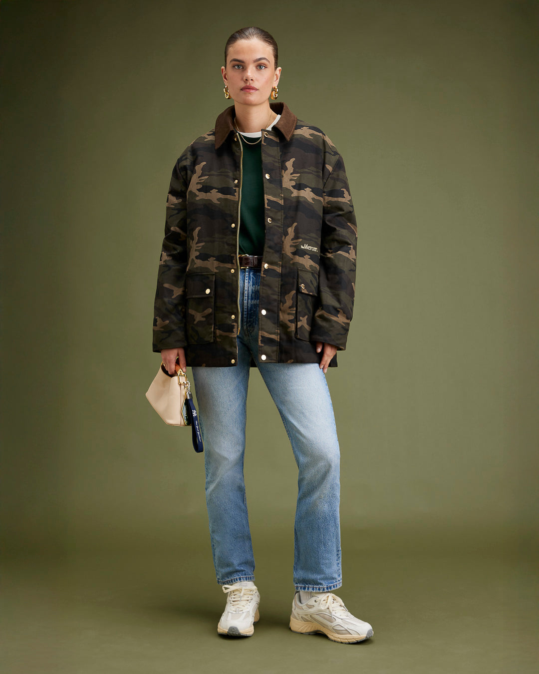 the mercer brand re-run sneaker white with off white sole and perforated leather