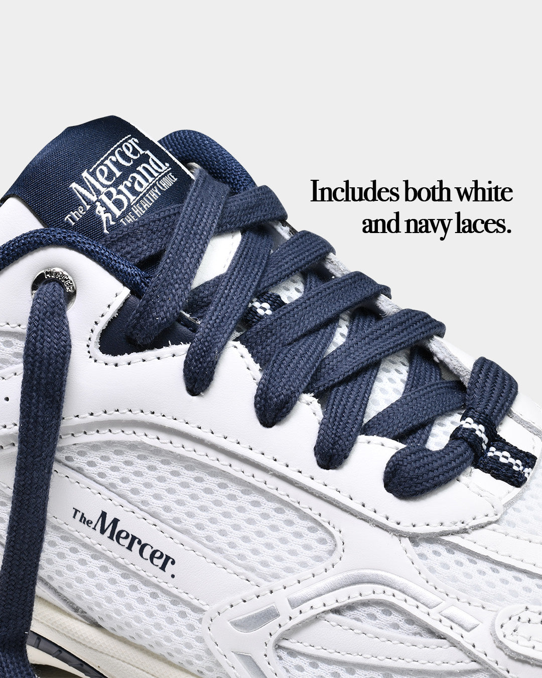 nappa white laces navy