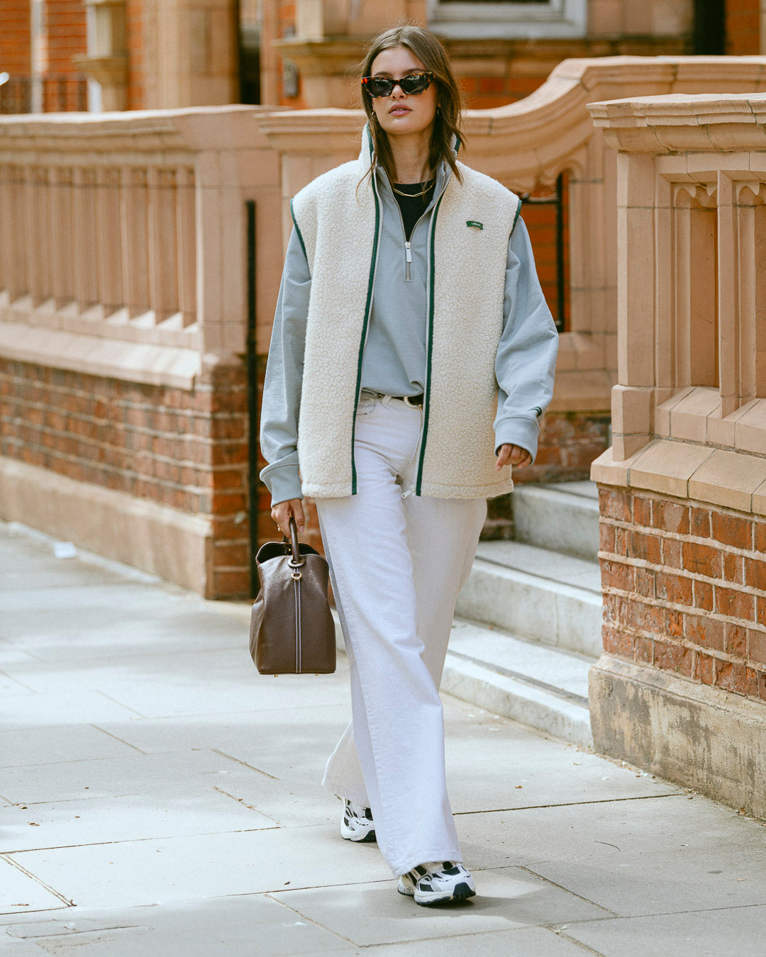 the mercer brand white silver sneaker with navy blue details product