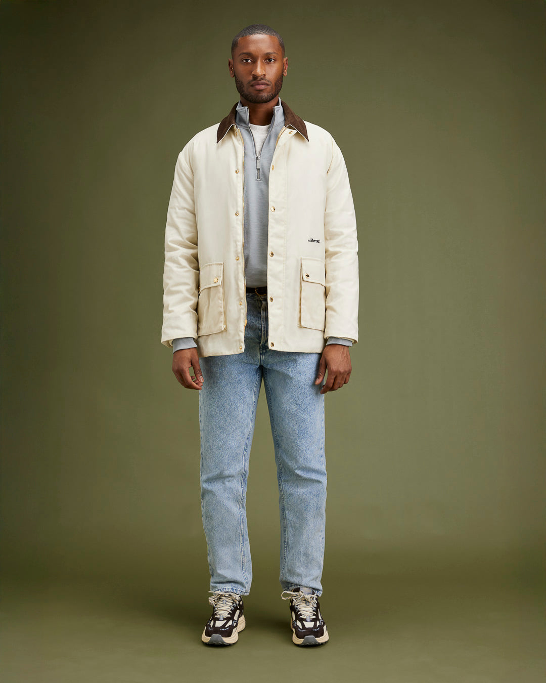 the mercer brand sneaker the re-run max nubuck dark brown with off white outsole 