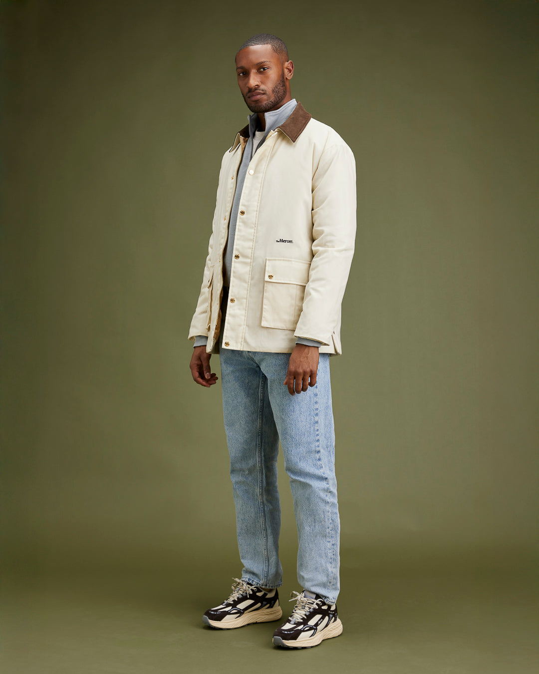 the mercer brand sneaker the re-run max nubuck dark brown with off white outsole 