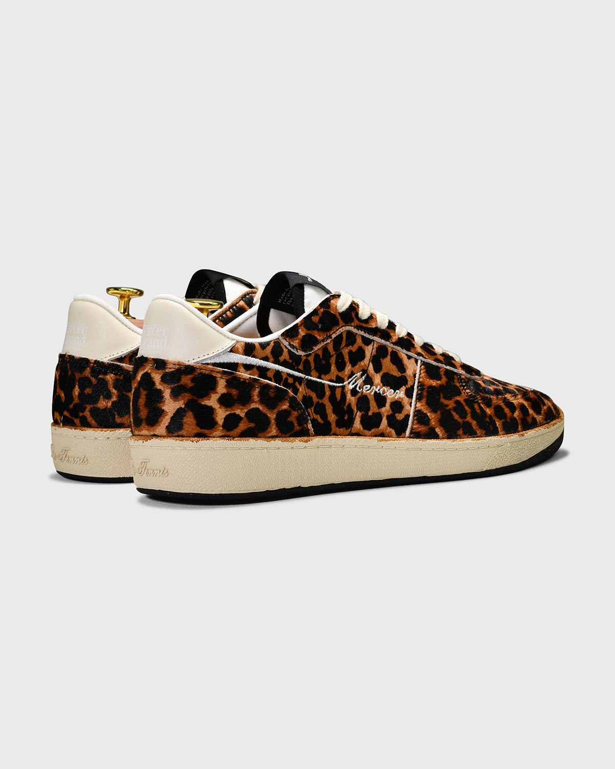 the mercer brand sneaker low leopard with off white outsole called the re-tennis product photo back