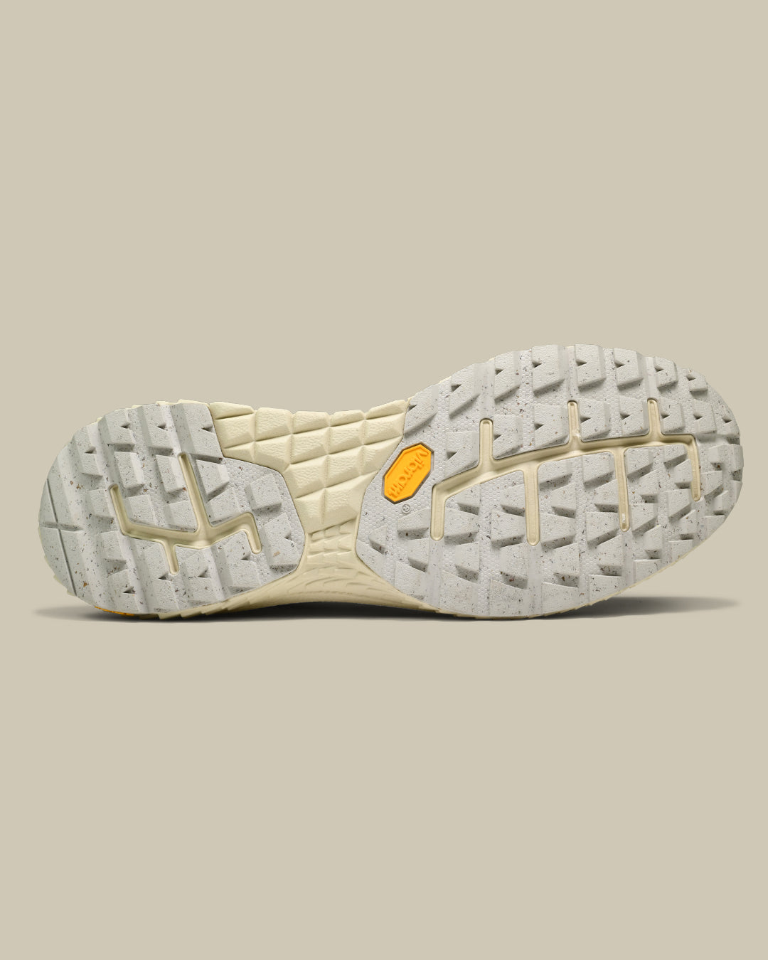 p22 running and hiking sneaker of the mercer brand Vibram outsole off white color