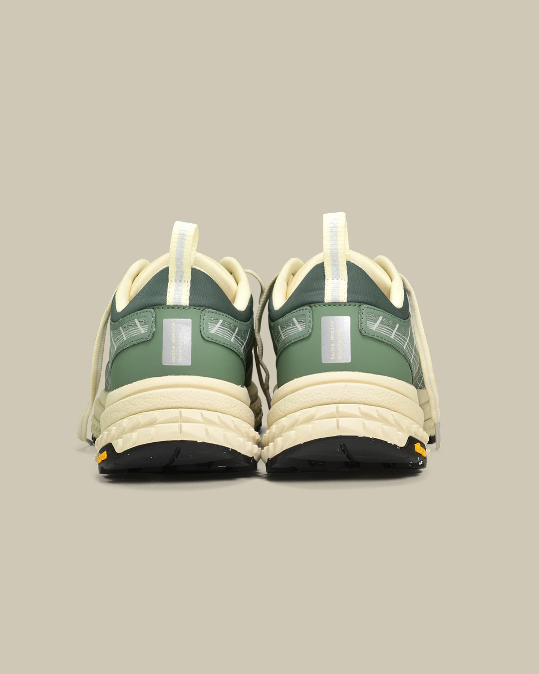 p22 running and hiking sneaker of the mercer brand with Vibram outsole green color