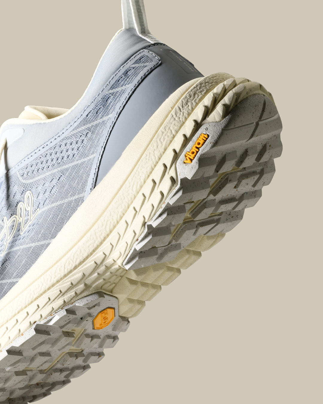 p22 running and hiking sneaker of the mercer brand with Vibram outsole ice grey blue color