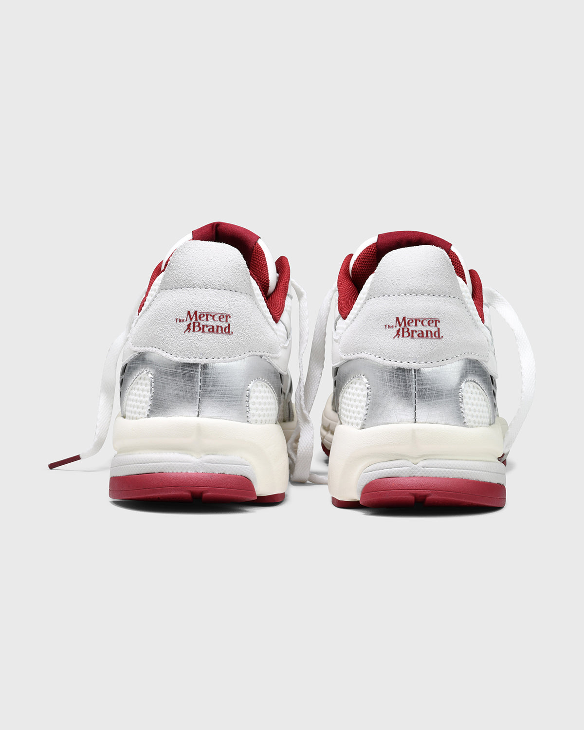 Product photo of the back of The Re-Run White/Silver in White/Red.