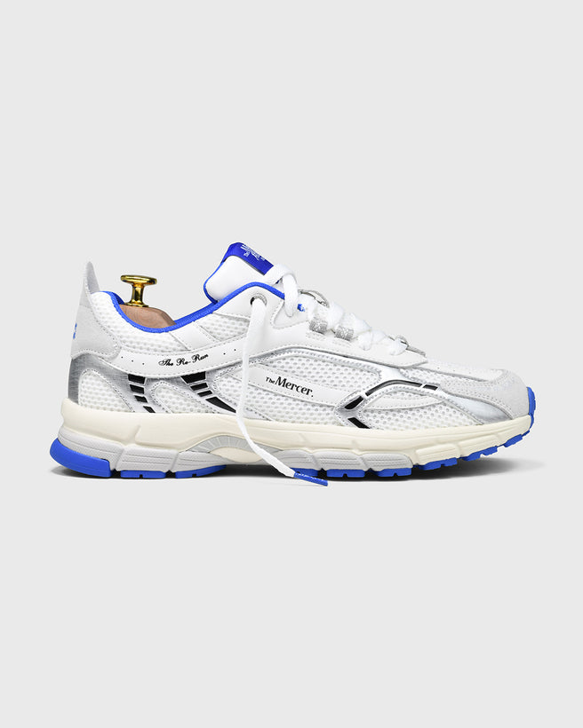 Sideview of The Re-Run White/Silver in White/Blue.