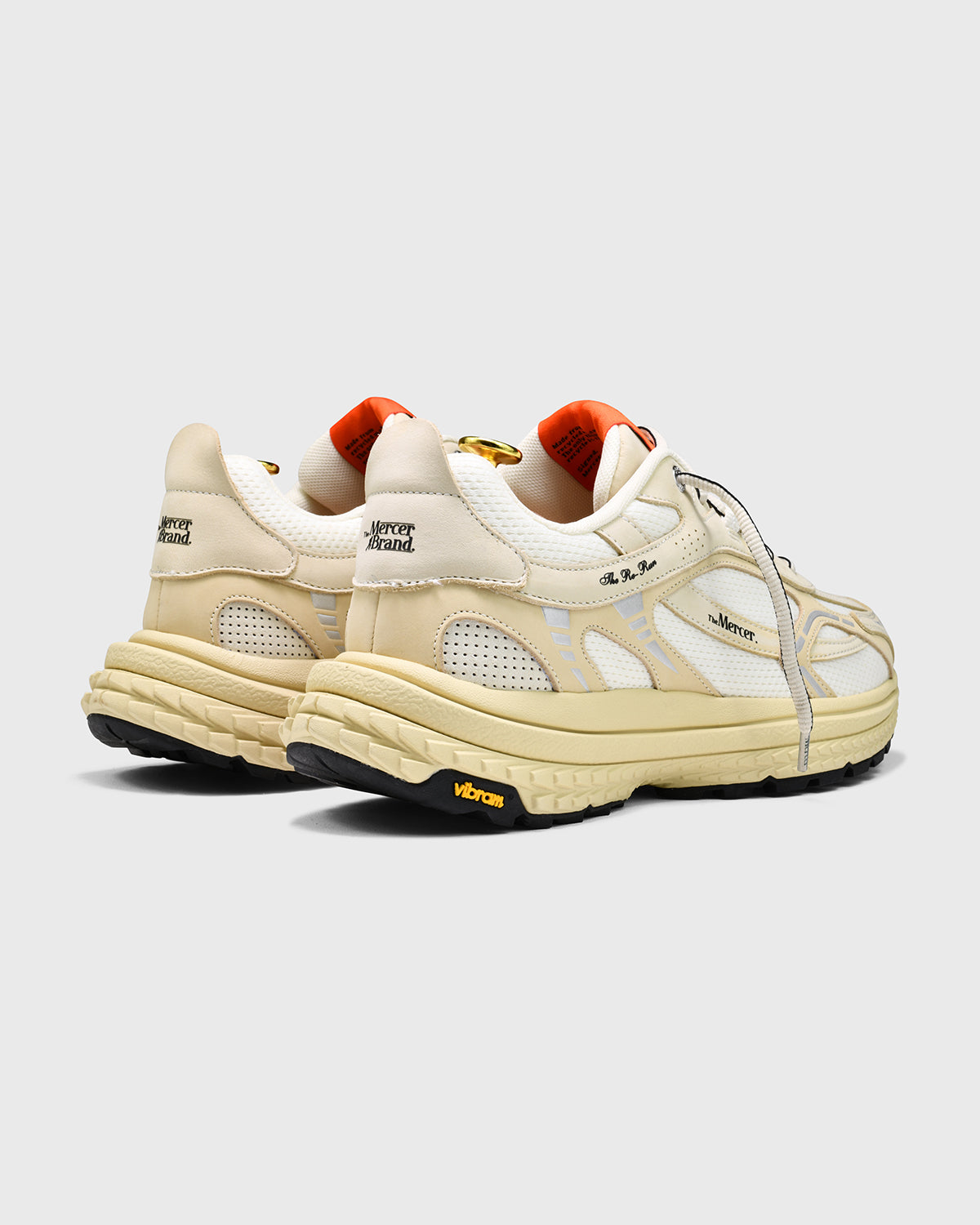The Re-Run Vibram in Off White product shot of the sneaker by the mercer brand