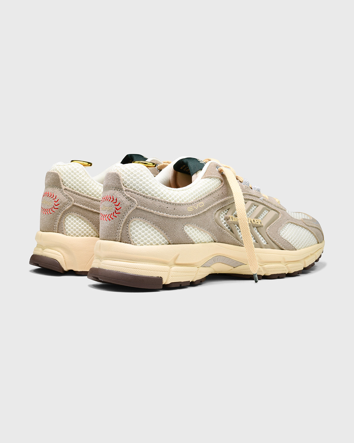 Product photo taken at an angle from the back of the Re-run New York in sand.