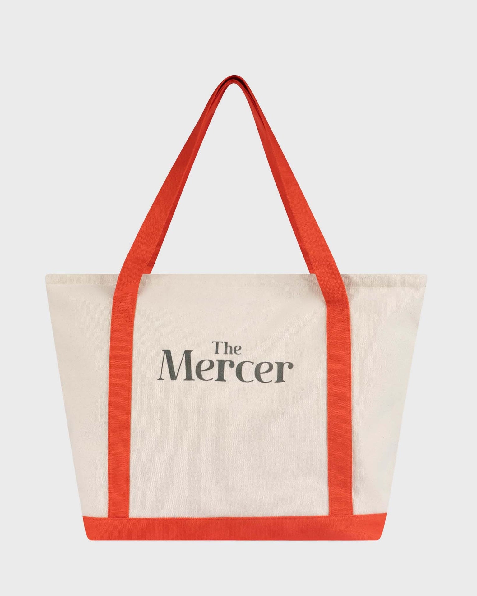 The Mercer Canvas Bag | White/Red