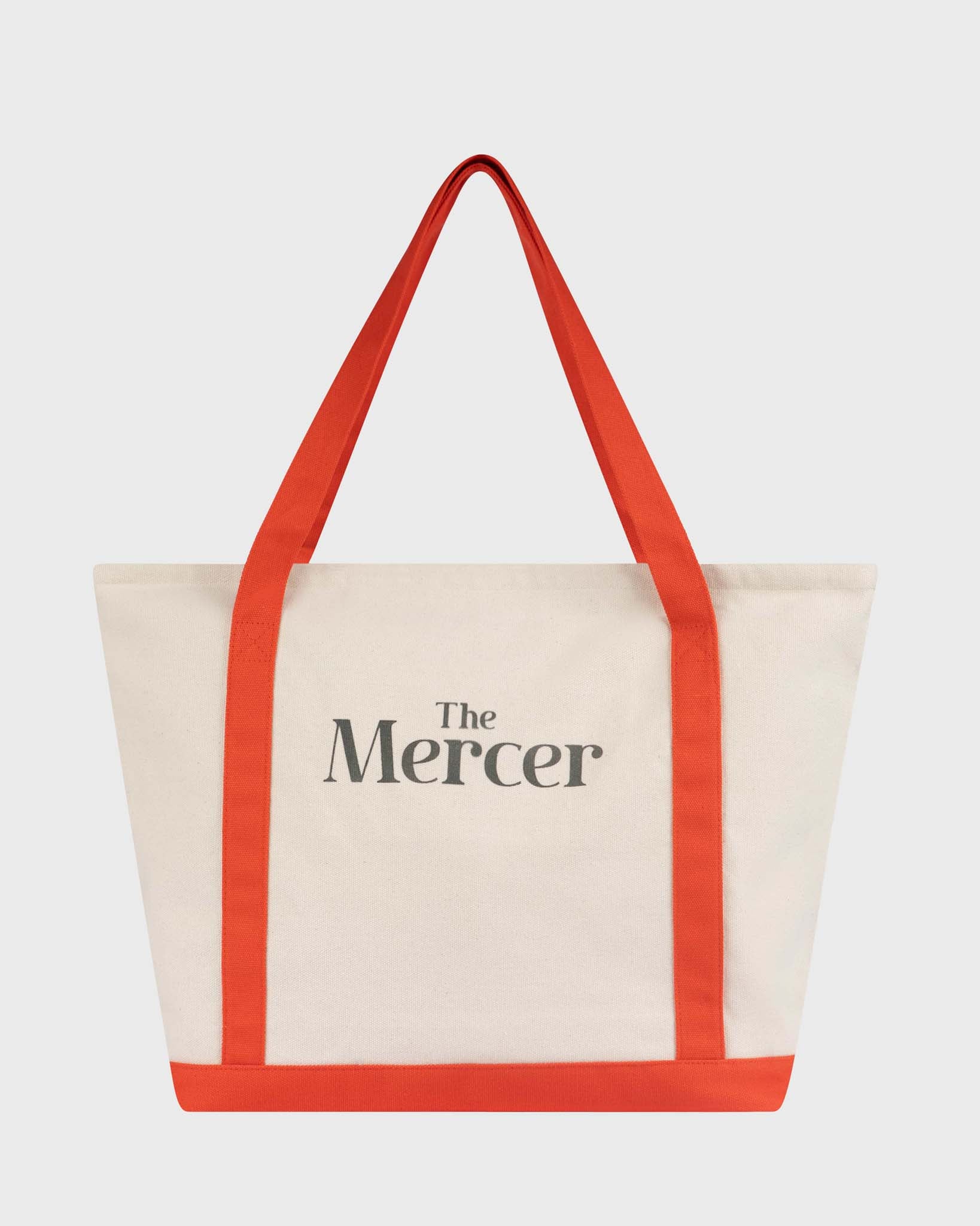 The Mercer Canvas Bag | White/Red
