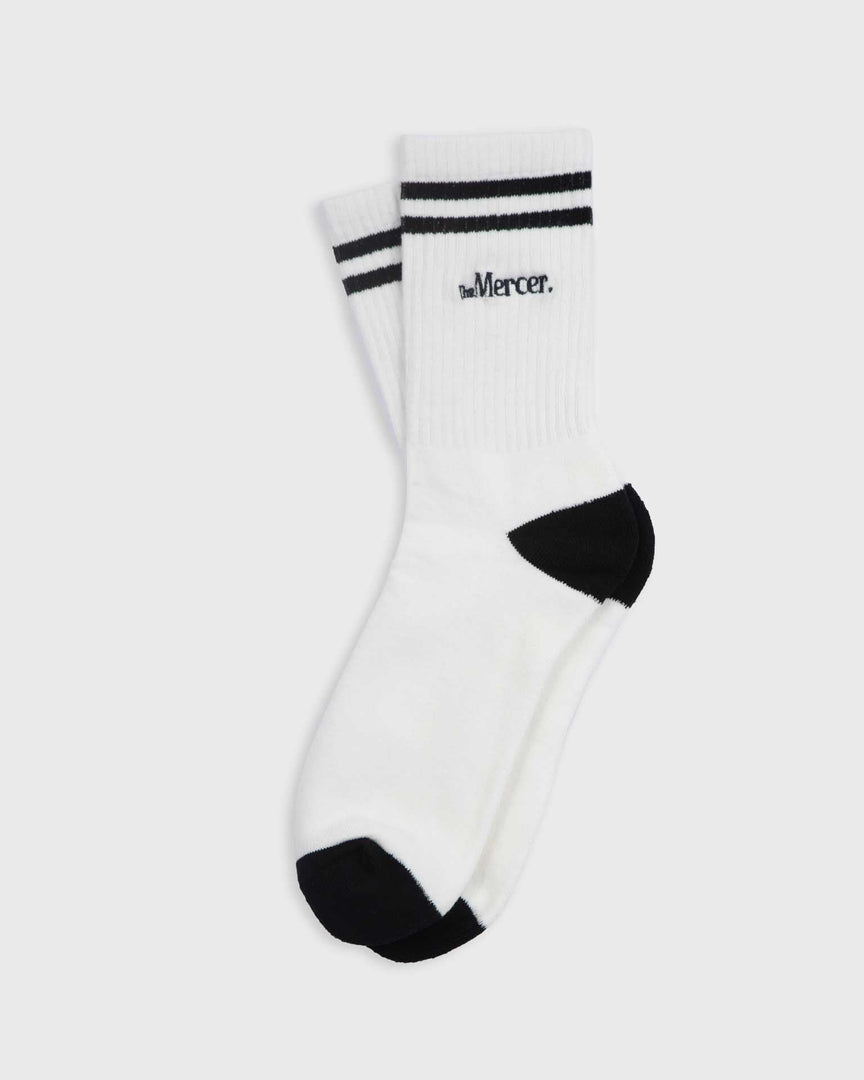 The Mercer Socks Stripe | White/Blue