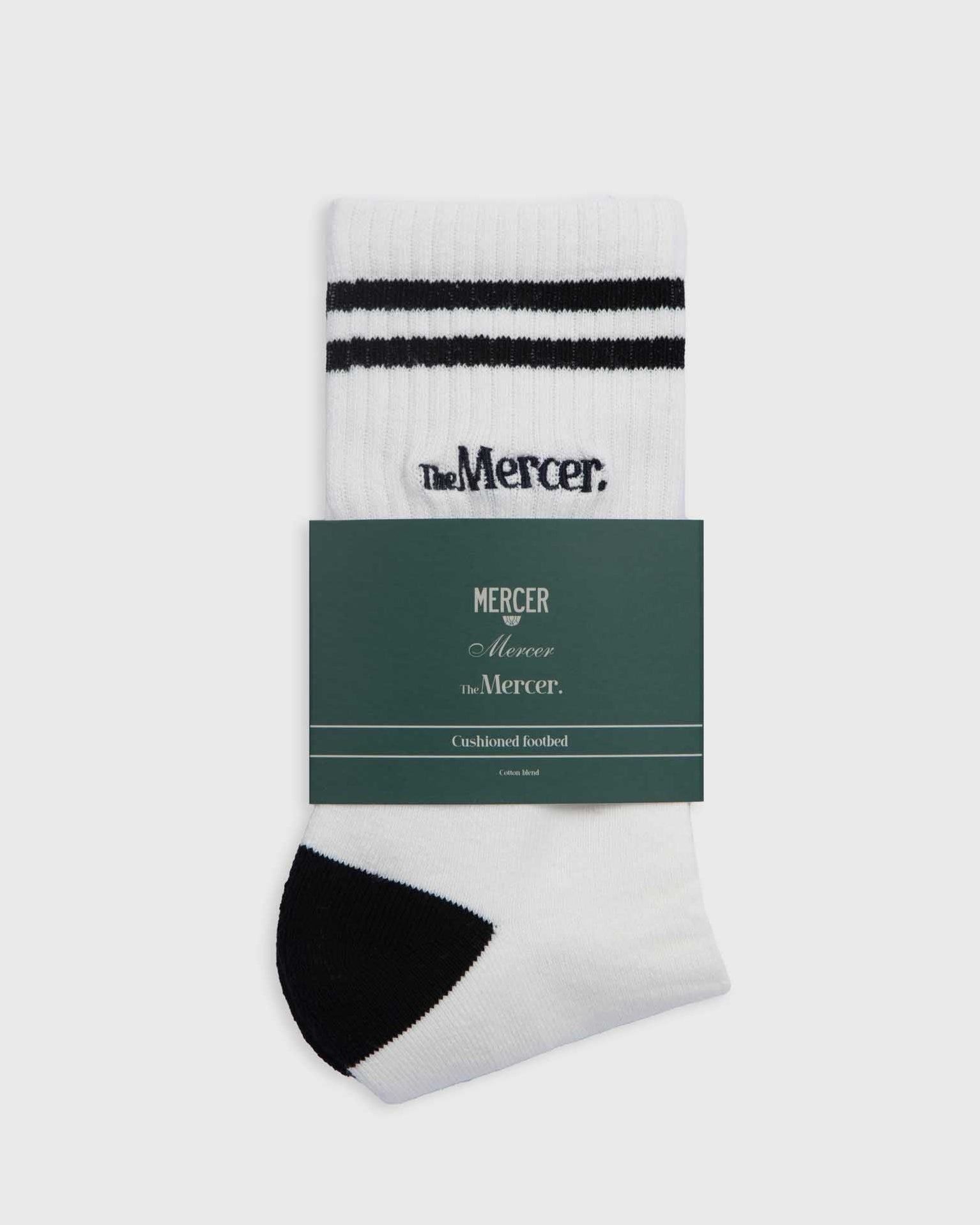 The Mercer Socks Stripe | White/Blue