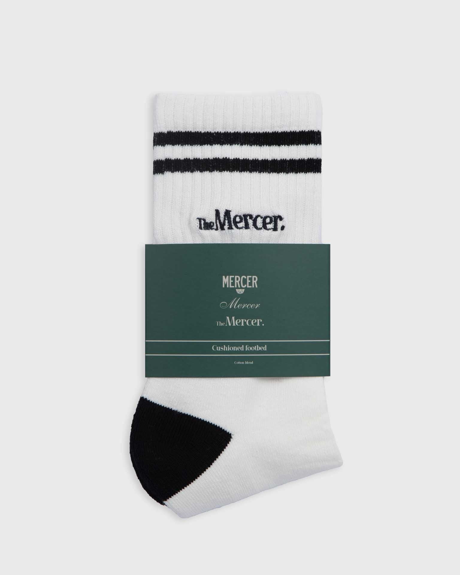 The Mercer Socks Stripe | White/Blue