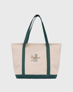 The Mercer Canvas Bag | White/Green