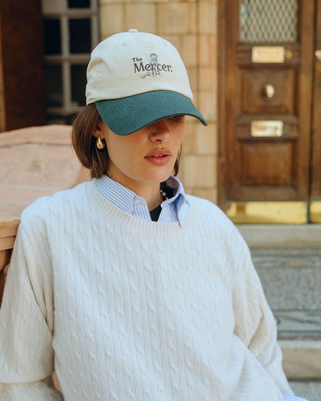 The Mercer Dog Cap | White/Green
