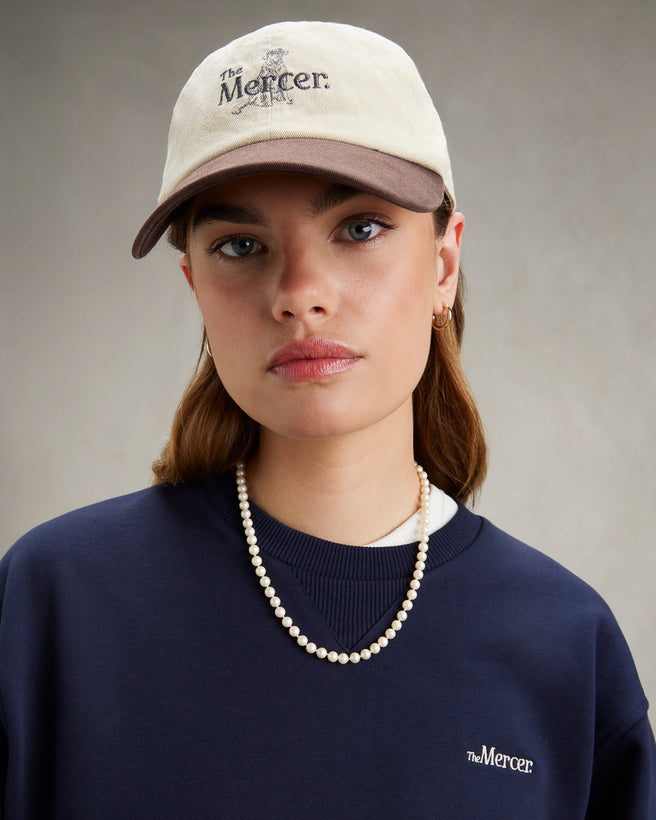 The Mercer Dog Cap | White/Brown