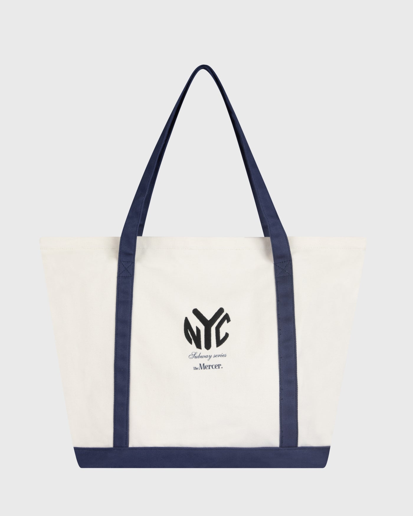The Mercer Canvas Bag | White/Blue