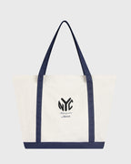 The Mercer Canvas Bag | White/Blue