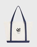 The Mercer Canvas Bag | White/Blue