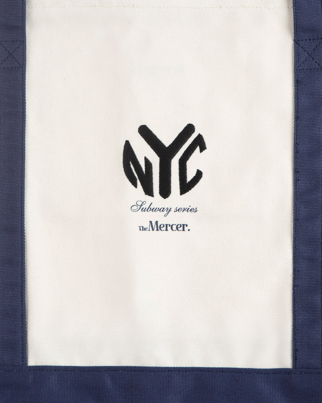 The Mercer Canvas Bag | White/Blue