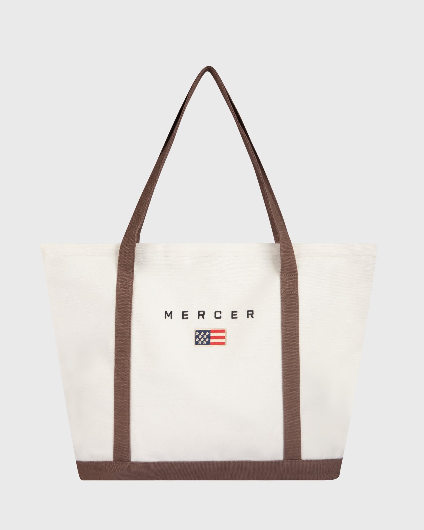 The Mercer Canvas Bag | White/Brown