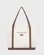 The Mercer Canvas Bag | White/Brown