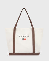 The Mercer Canvas Bag | White/Brown
