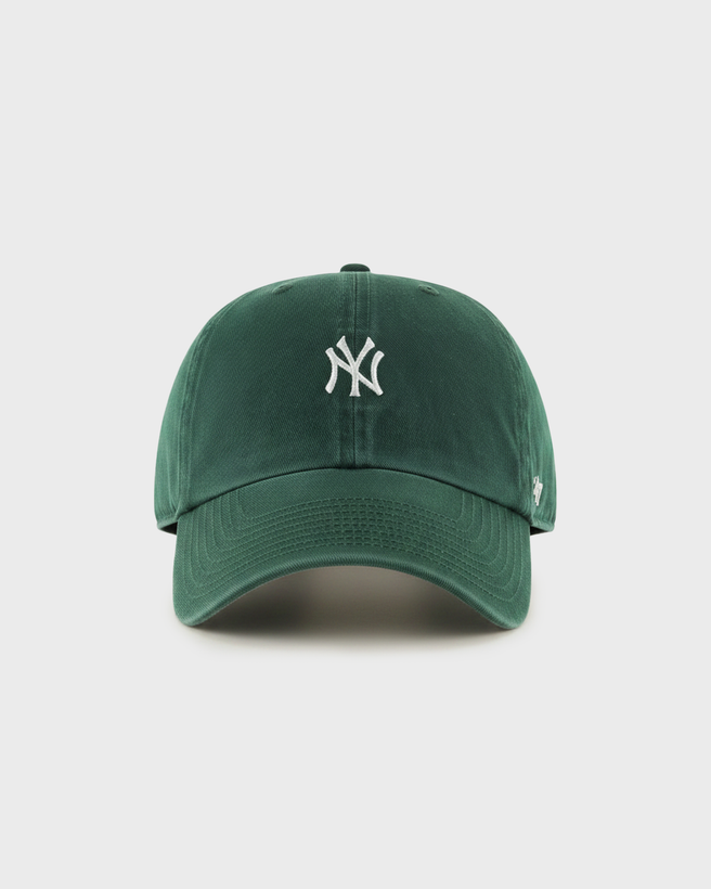Dark green 100% cotton The 47 Base Runner Clean Up Cap with a white embroidered New York Yankees logo on the front.