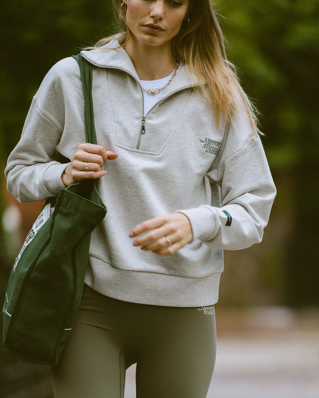quarter zip grey the mercer brand