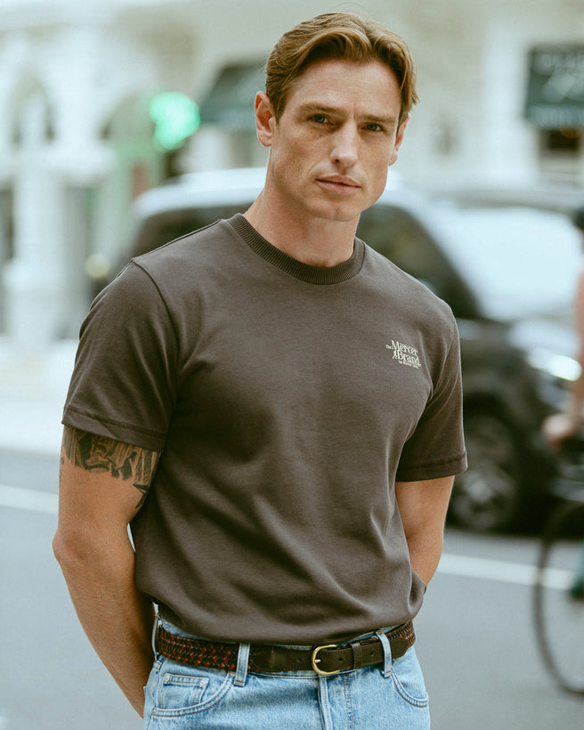 the mercer brand heavy t-shirt brown unisex
