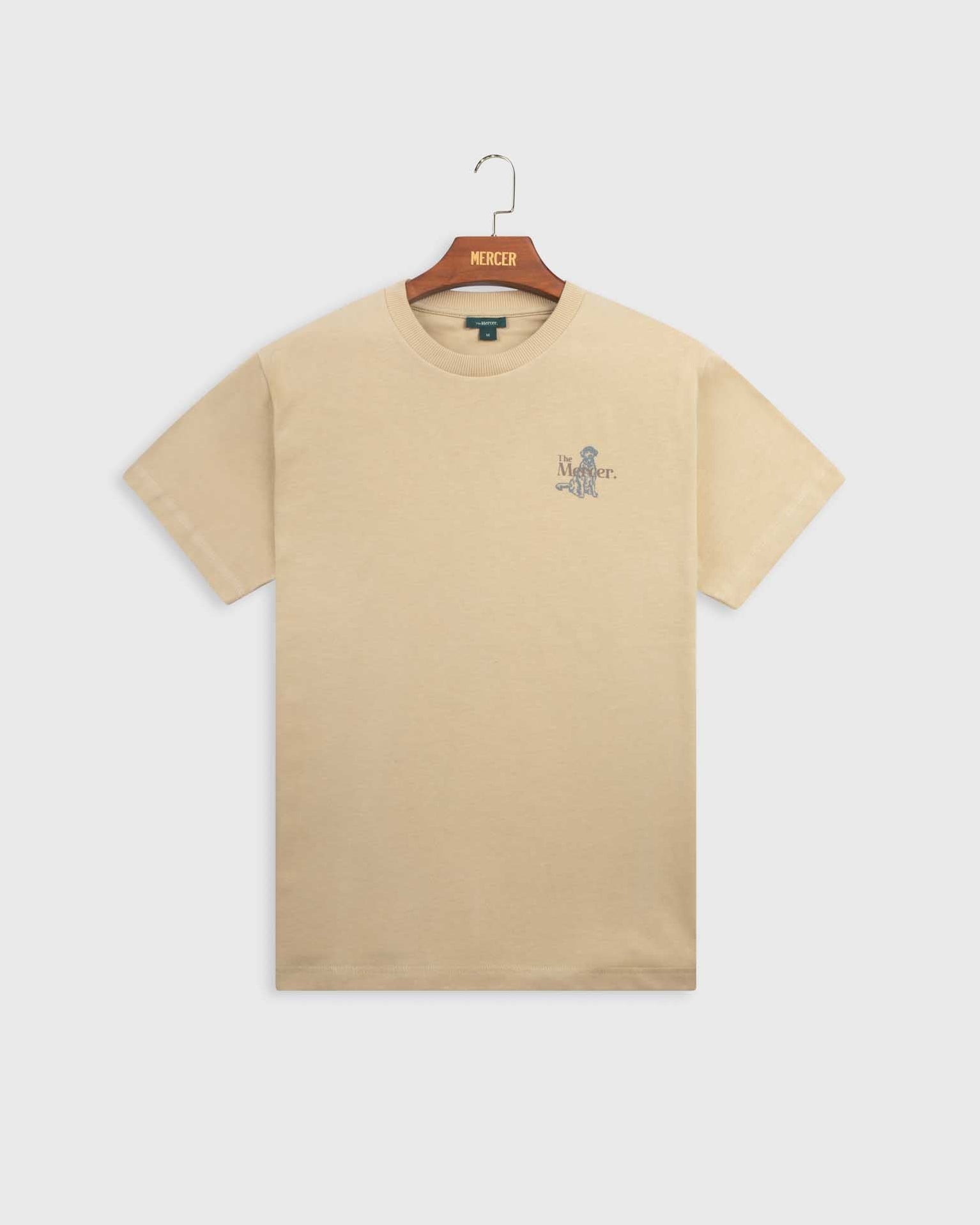 The mercer brand t-shirt with dog sand colour product photo front