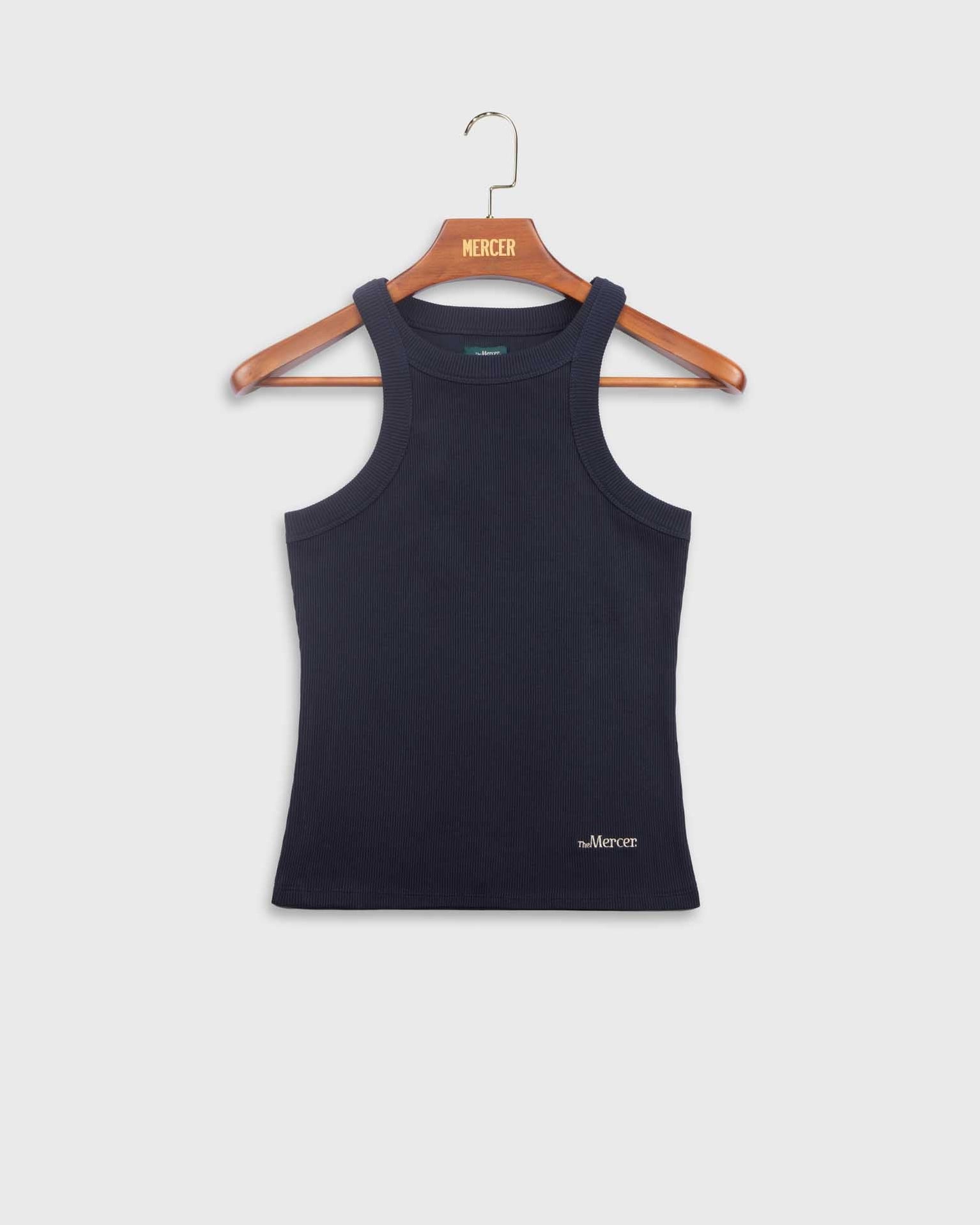 the mercer brand tank top navy cotton with little stretch super comfortable