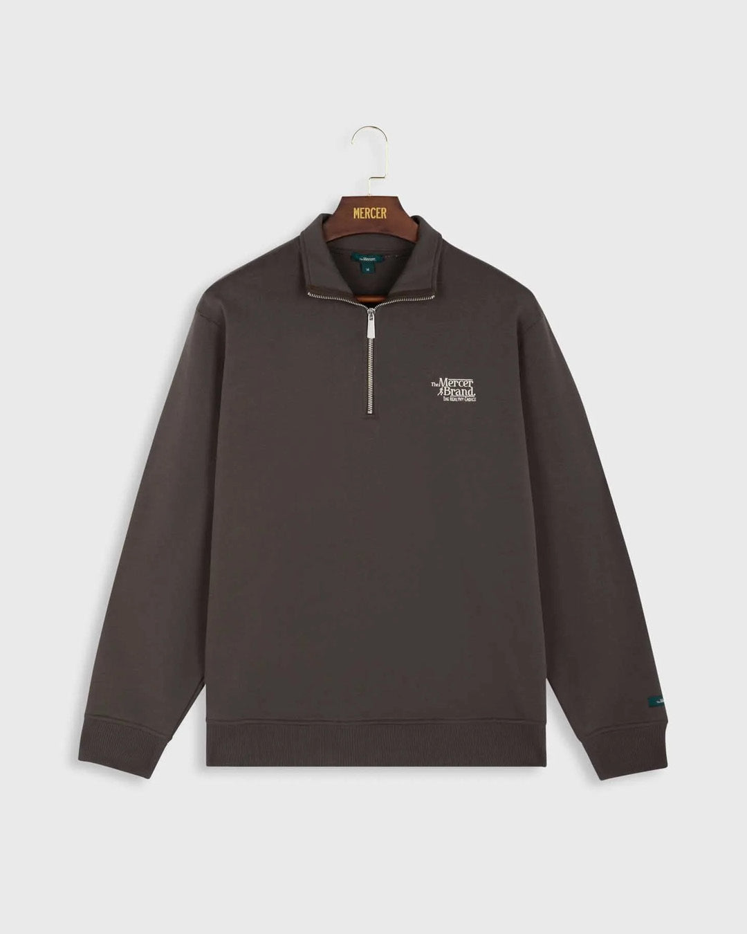 The mercer brand quarter zip brown product photo front
