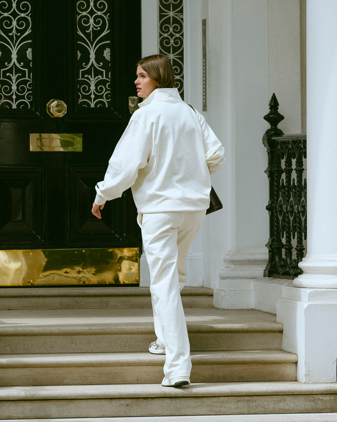 the mercer brand sweatpants off white with small logo made for women