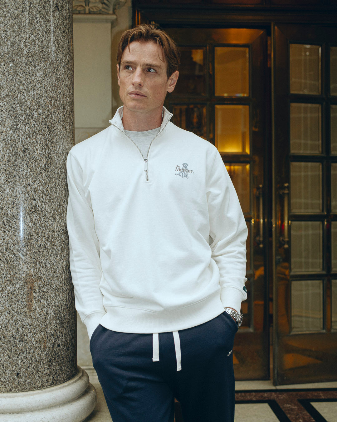The Mercer Dog Quarter Zip | Off White