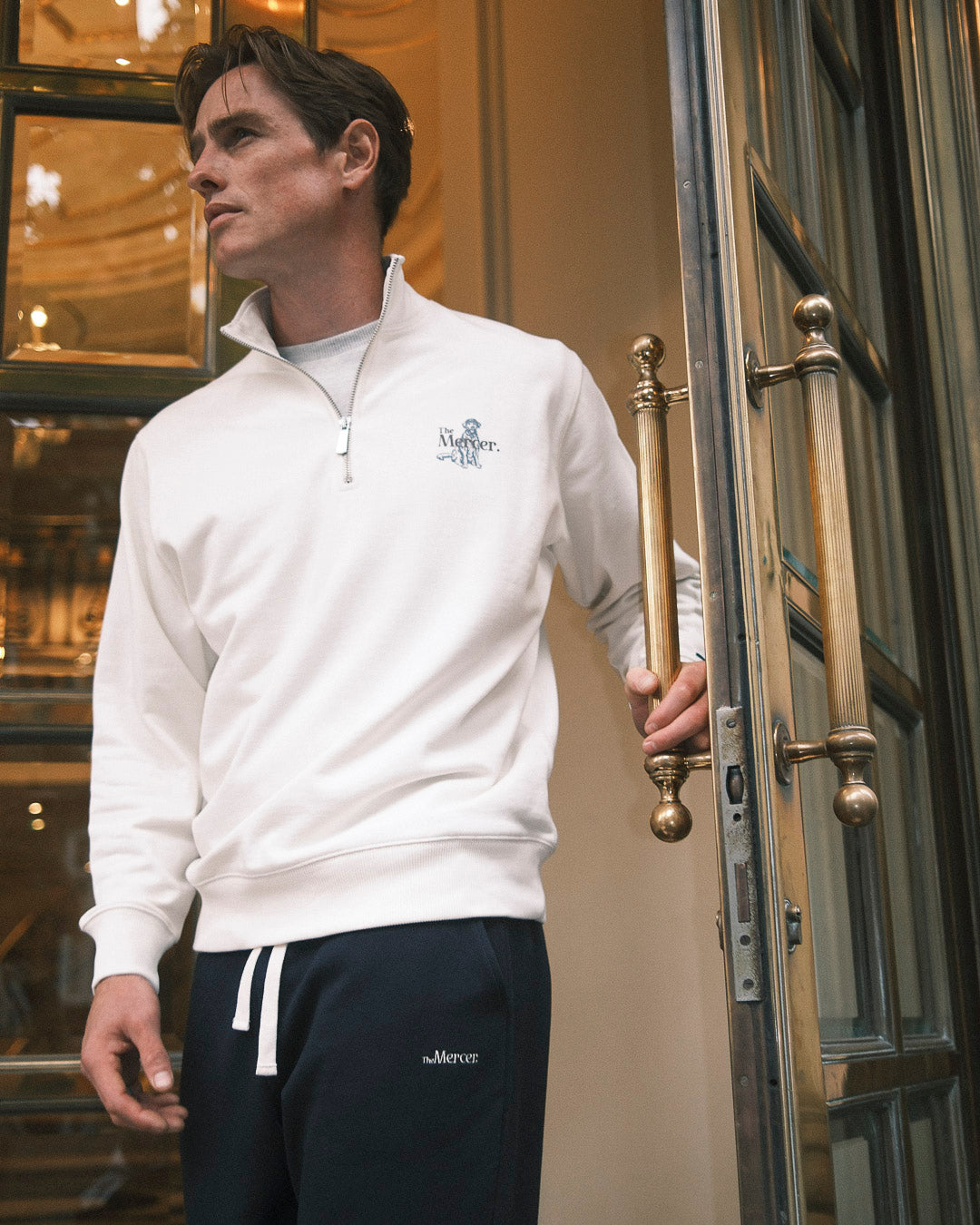 The Mercer Dog Quarter Zip | Off White - The Mercer Brand