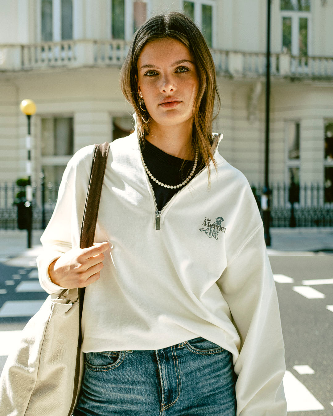 The Mercer Dog Quarter Zip | Off White - The Mercer Brand