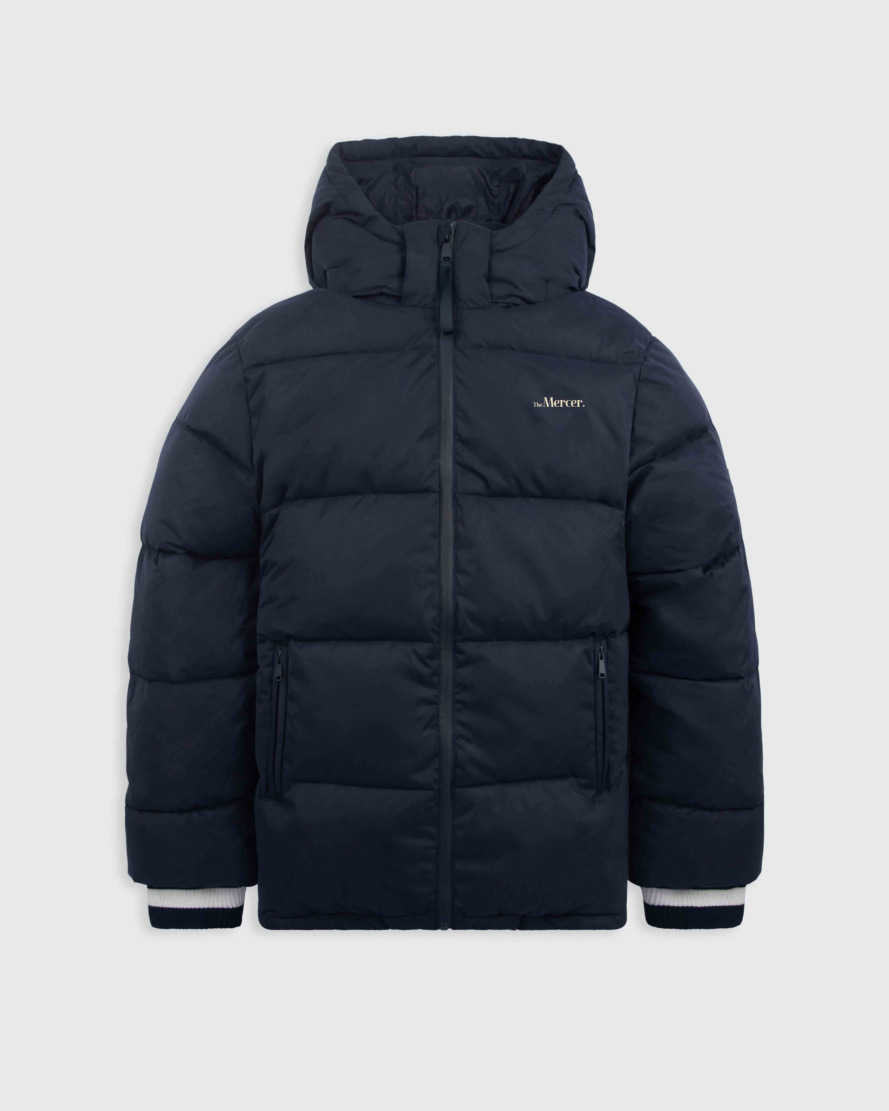 the mercer brand puffer navy unisex warm for winter