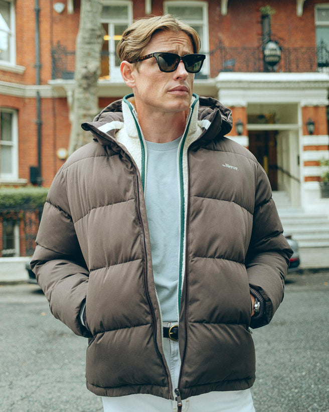 The Mercer Brand puffer jacket brown product photo