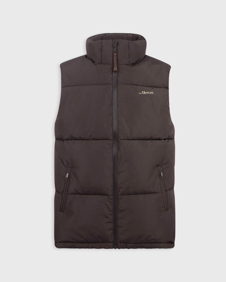 the mercer brand bodywarmer brown product photo front