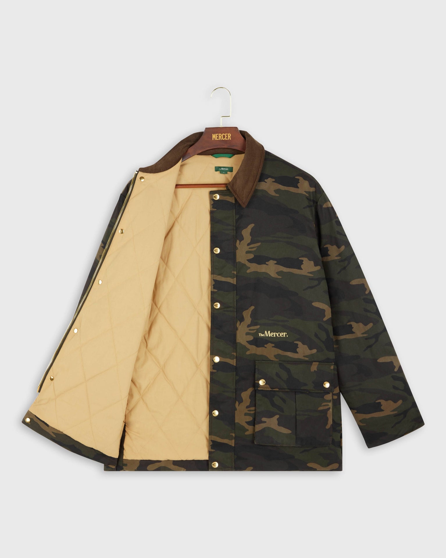 The mercer brand subway jacket camouflage color product photo front